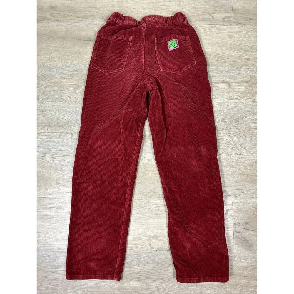 Empyre Y2K Red Corduroy Baggy Straight Cotton Skater Jeans Size S